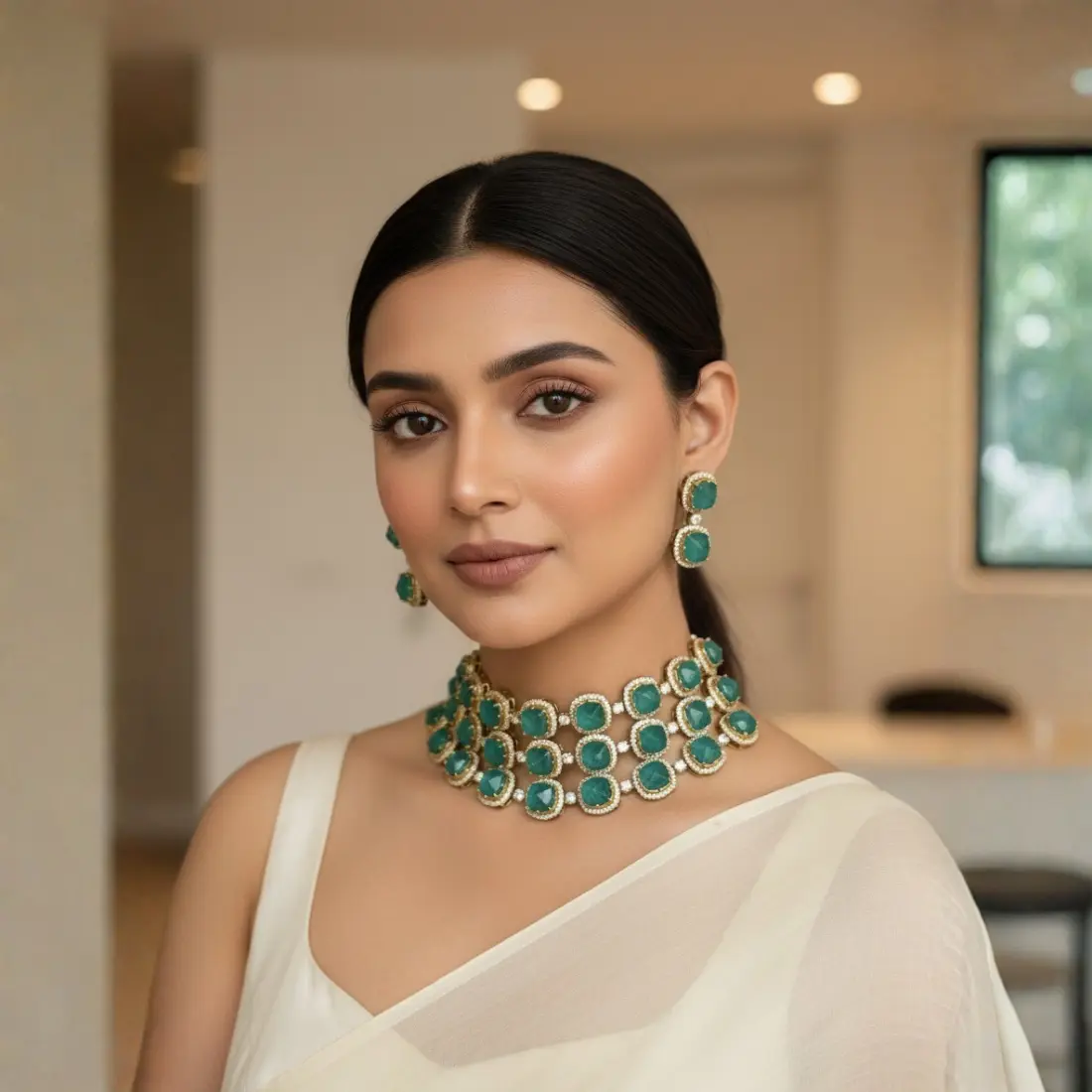 Emerald-Aura-Choker-Set