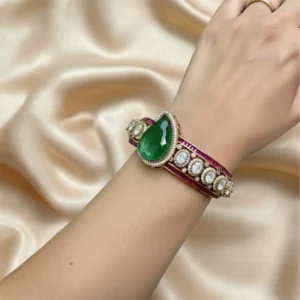 Green Petal Grace Cuff