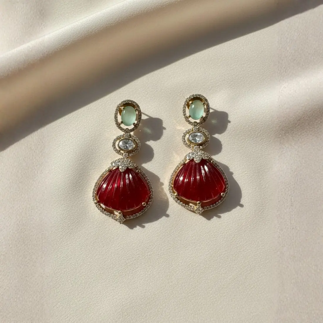 Ruby Dewdrop Earrings