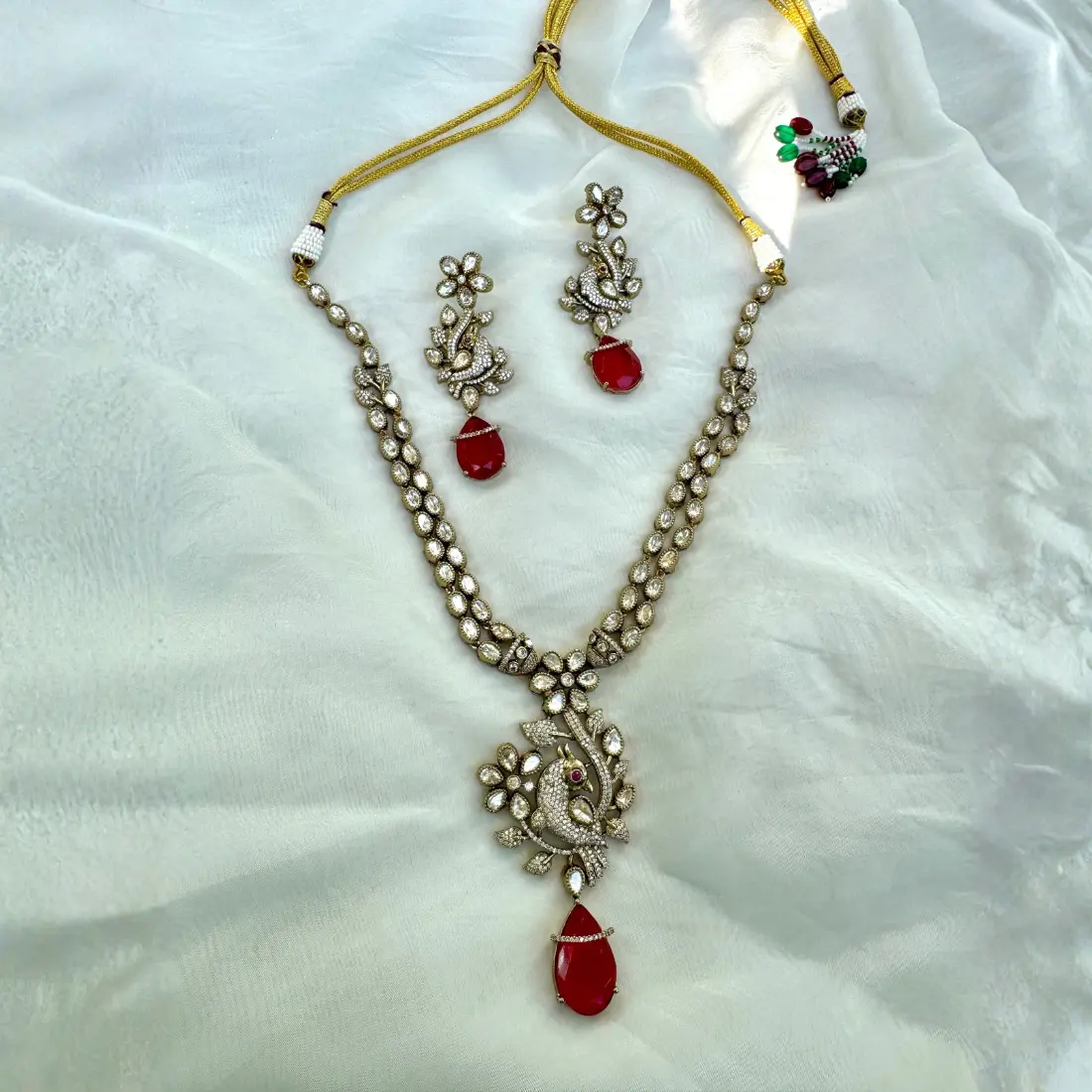 Peacock American Diamond Set - Image 6