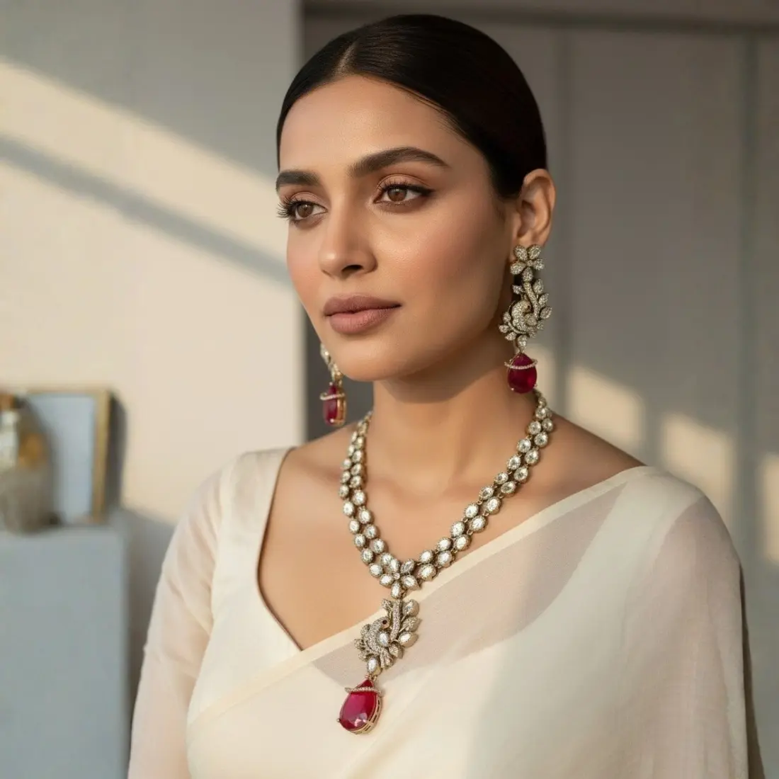 Peacock American Diamond Set - Image 5