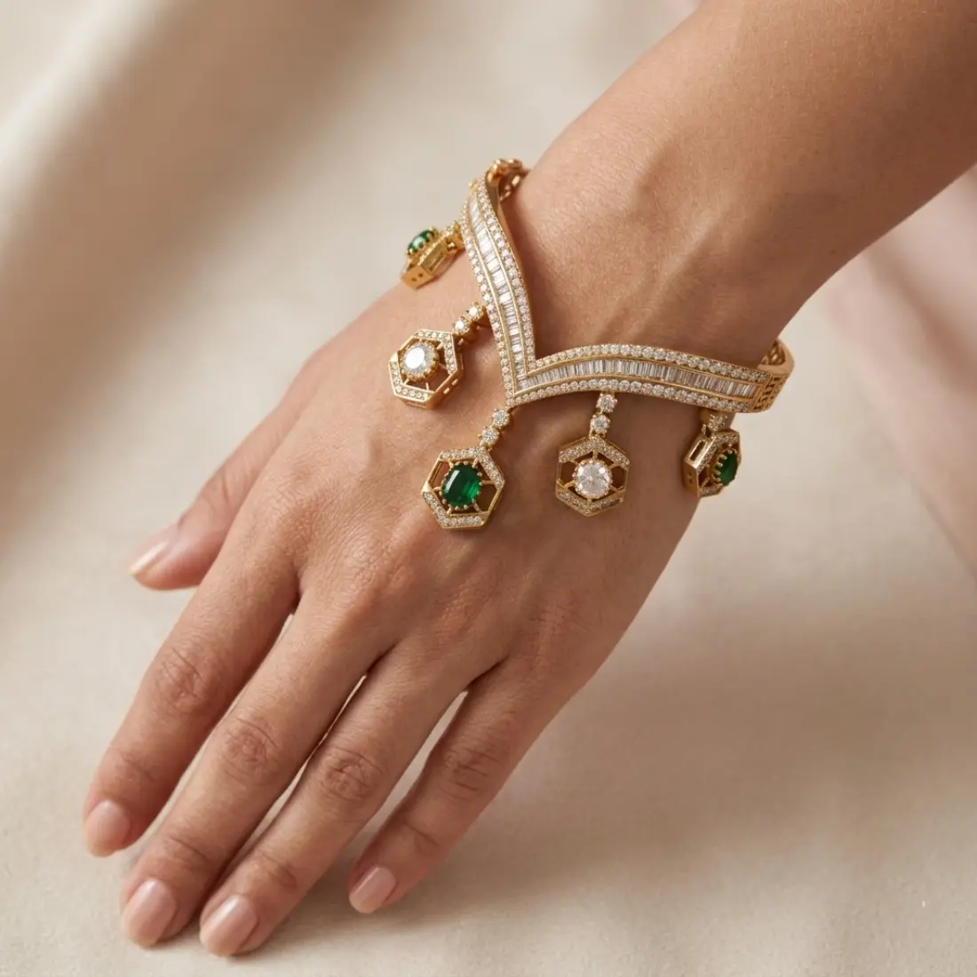 Emerald Charm Bracelet